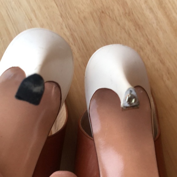 Beautiful Valentino Couture Size 8.5 brown & white sling back pump heels Italy - Picture 11 of 13